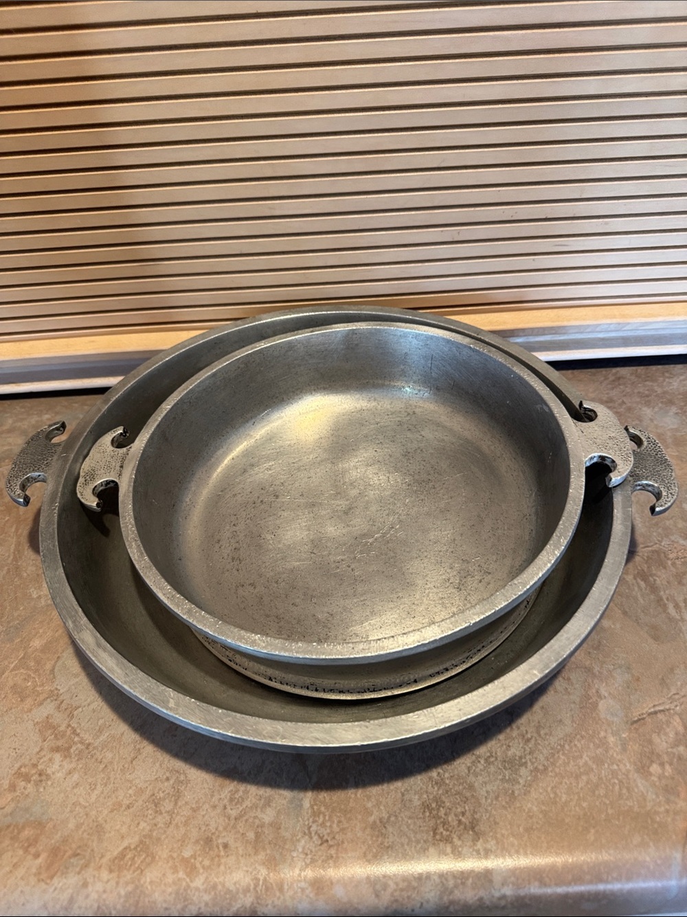 Vintage Savemaster heavy duty aluminum Pans - Gray Double-Handled Set